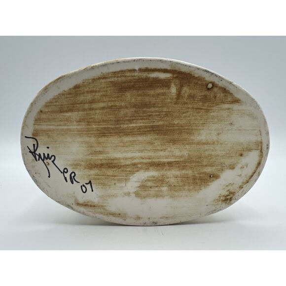 Handmade Studio Art Pottery Baby Jesus & Three Wisemen Figurine 5” Signed Ruiz - Picture 9 of 9